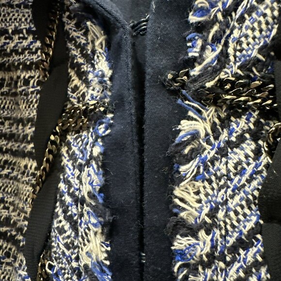 White House Black Market Tweed Boucle Blazer Womens M L Fringe Business Classy - Picture 7 of 15